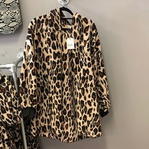 Leopard jacket, M/L, with hood, Grace & Emma